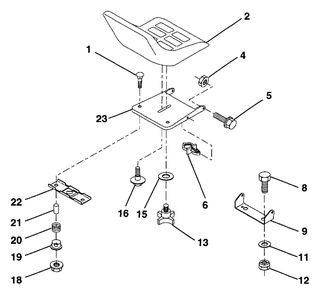 Seat Diagram and Parts List for LR12 (954002701-B)(1994-10) Husqvarna Lawn Tractor