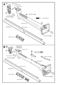Shaft And Handle Diagram and Parts List for 240RJ 20023500001 & Above Husqvarna Trimmer