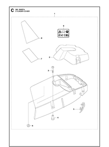 Cylinder Cover Diagram and Parts List for 390 2013-09 Husqvarna Chainsaw
