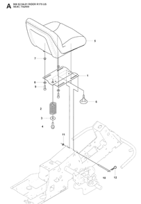 Seat Diagram and Parts List for RIDER175 (966828401)(2008-05) Husqvarna Lawn Mower