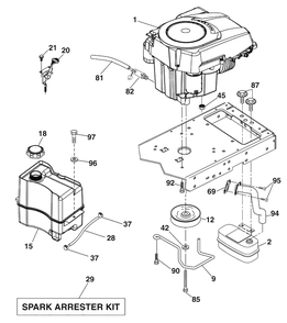 Engine Diagram and Parts List for YTH20K46 (9604500040)(2008-07) Husqvarna Lawn Mower