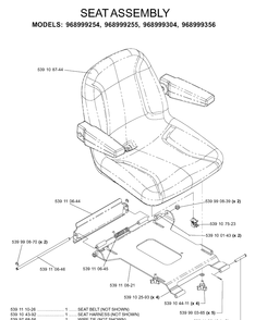 Seat 3 Diagram and Parts List for IZ5223 (968999258)(2005-12) Husqvarna Lawn Mower