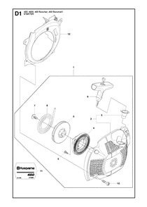 Starter 2 Diagram and Parts List for 450RANCHER  Husqvarna Chainsaw