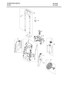 Overview Back Diagram and Parts List for PW450 (967677901)(2017-10) Husqvarna Pressure Washer