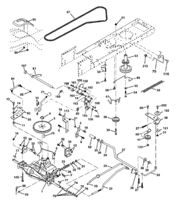 Drive Diagram and Parts List for LT1538 (954569776-A)(2002-11) Husqvarna Lawn Tractor