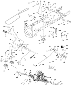 Drive Diagram and Parts List for YTH24K48D (96043029700)(2018-08) Husqvarna Lawn Tractor