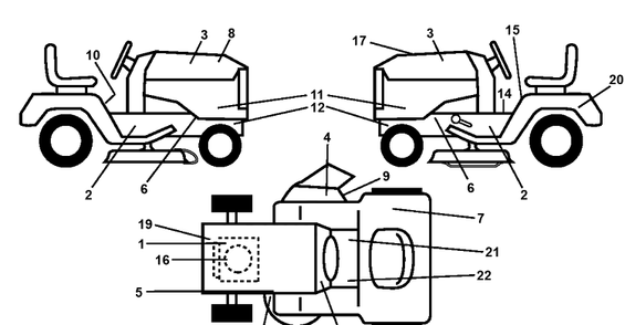 Decals Diagram and Parts List for TS142  Husqvarna Lawn Tractor