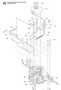 Transmission 2 Diagram and Parts List for RIDER15V2AWD (965200901)(2009-04) Husqvarna Lawn Mower
