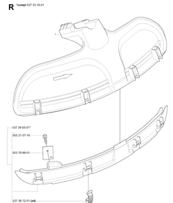 Guards Diagram and Parts List for 335R  Husqvarna Brush Cutter