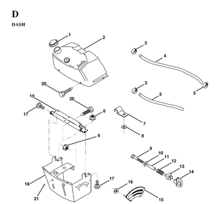 Dash Diagram and Parts List for LTH130 (HE13H36D)(1997-03) Husqvarna Lawn Tractor