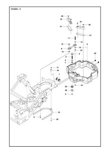 Chassis / Frame 2 Diagram and Parts List for P525D (967602101)(2016) Husqvarna Lawn Mower