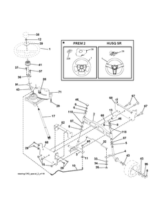 Steering Diagram and Parts List for CTH150 (96061018202)(2007-09) Husqvarna Lawn Tractor