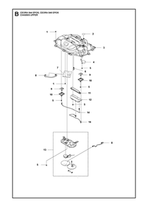 Chassis Upper Diagram and Parts List for CEORA544EPOS  Husqvarna Lawn Mower