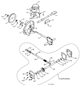 Auger Housing / Impeller Assembly 3 Diagram and Parts List for 13524SBXLS (961930048)(2009-07) Husqvarna Snow Blower