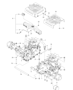 Hydraulic Pump - Motor Diagram and Parts List for MZ48 (96766590100)(2017-02) Husqvarna Lawn Mower