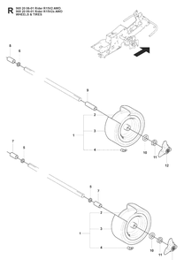Wheels And Tires Diagram and Parts List for RIDER15V2AWD (965200901)(2008-01) Husqvarna Lawn Mower