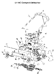 Chassis, Engine And Pulleys Diagram and Parts List for DT18C 2001-03 Husqvarna Dethatcher