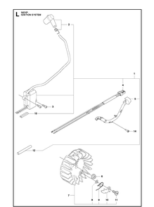 Ignition System Diagram and Parts List for 562XP 2013-01 Husqvarna Chainsaw