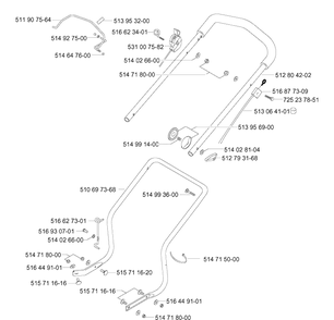 Handle And Controls 2 Diagram and Parts List for 46 ROYAL Husqvarna Lawn Mower