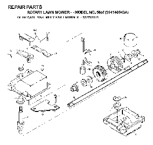 Gear Case Diagram and Parts List for 56SF (954140043A, 532702511)(1998-02) Husqvarna Lawn Mower