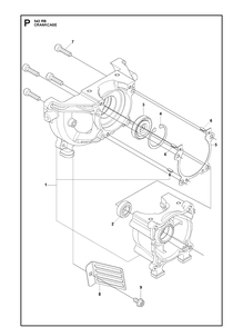Crankcase Diagram and Parts List for 543RB  Husqvarna Brush Cutter
