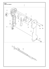 Throttle Controls Diagram and Parts List for 236RS  Husqvarna Brush Cutter