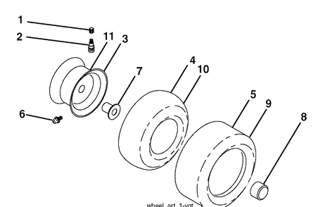 Wheel And Tires Diagram and Parts List for YTH2042TD (96041005403)(2010-02) Husqvarna Lawn Mower