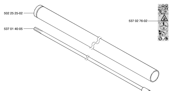 Shaft/Tube Diagram and Parts List for 265RXEPA 2002-08 Husqvarna Brush Cutter