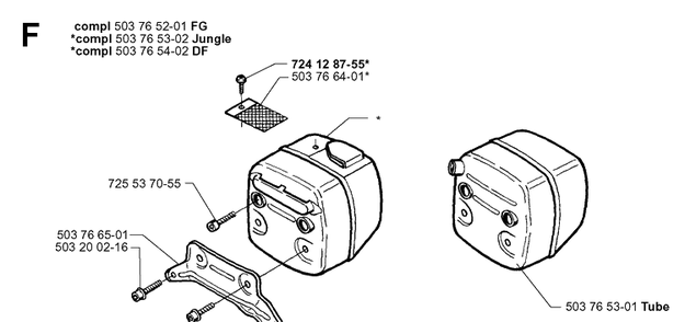 Muffler Diagram and Parts List for 365 19991400001-19994699999 Husqvarna Chainsaw