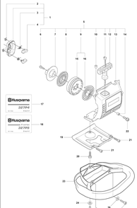 Starter / Spring Assist Diagram and Parts List for 327P4 2008-03 Husqvarna Pole Saw