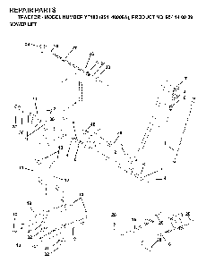 Mower Lift / Deck Lift Diagram and Parts List for YT180 (954140009A)(1997-01) Husqvarna Lawn Tractor