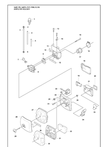 Airfilter Holder Diagram and Parts List for 345FR 2008-05 Husqvarna Brush Cutter