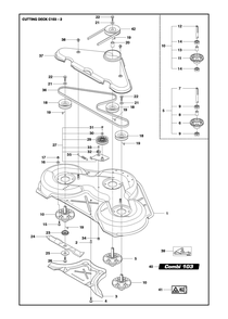 103cm Cutting Deck Diagram and Parts List for 103R200  Husqvarna Lawn Tractor Accessories