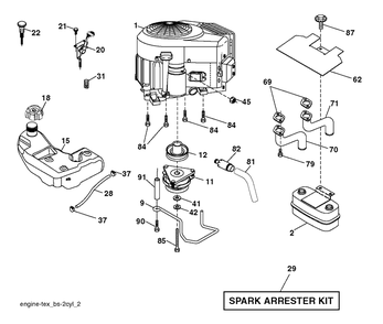 Engine Diagram and Parts List for 2754GLS (96043004700)(2011-09) Husqvarna Lawn Tractor