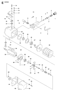 Motor Diagram and Parts List for K40 2007-01 Husqvarna Circular Saw