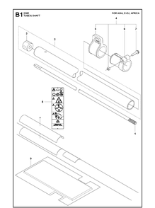 Tube And Shaft  1 Diagram and Parts List for 236R 20180500001-20200400000 Husqvarna Brush Cutter