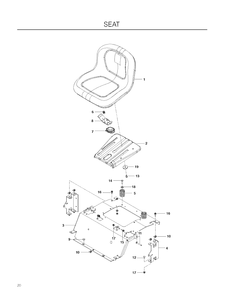 Seat Diagram and Parts List for RZ4623 (967009801)(2012-01) Husqvarna Lawn Mower