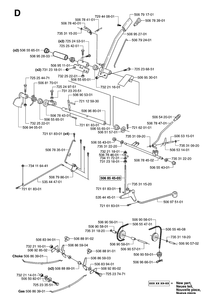 Controls Diagram and Parts List for PR18AWD (965095001)(2007-03) Husqvarna Lawn Mower