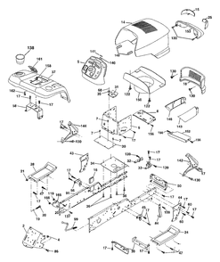 Chassis And Enclosures Diagram and Parts List for GTH2350 (954568540-A)(2002-07) Husqvarna Lawn Tractor