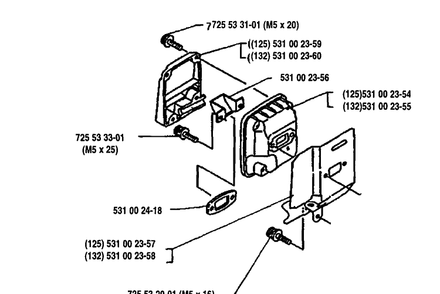 Air Filter Diagram and Parts List for 125RB 1993-01 Husqvarna Brush Cutter