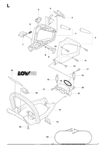 Handle And Controls Diagram and Parts List for 326HD60 (X-SERIES)(20090900001-Current) Husqvarna Hedge Trimmer