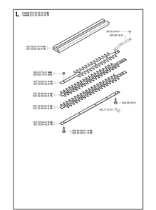 Cutting Equipment Diagram and Parts List for 225H75 20022200001-Current Husqvarna Hedge Trimmer