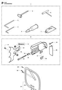Accessories Diagram and Parts List for 3120XP-3120XPEPA 20103600001-20162700000 Husqvarna Chainsaw