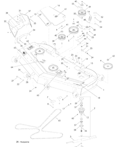 72 Inch Deck Diagram and Parts List for LZ6130 (968999675)(2008-12) Husqvarna Lawn Mower