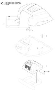 Hood Diagram and Parts List for R15-V2AWD 2008-01 Husqvarna Lawn Tractor