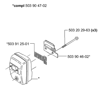 Muffler Diagram and Parts List for 232RD 2000-10 Husqvarna Brush Cutter