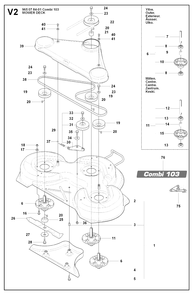 103cm Cutting Deck 2 Diagram and Parts List for R15-V2 (965200701)(2008-01) Husqvarna Lawn Tractor