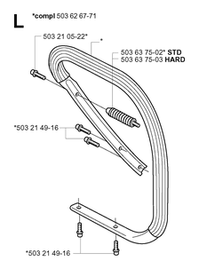 Handle 3 Diagram and Parts List for 372XP/ (XPG)(20034000001-20051800000) Husqvarna Chainsaw