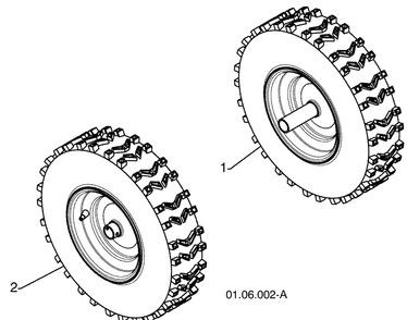 Wheels Diagram and Parts List for 12524SB (96193004600)(2009-06) Husqvarna Snow Blower