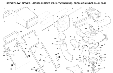 Repair Parts 4 Diagram and Parts List for 55B21HV (954223227)(2004-03) Husqvarna Lawn Mower